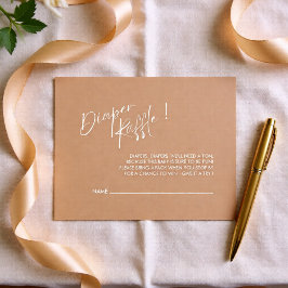 Neutral Modern Baby Shower Diaper Raffle エンクロージャーカード
