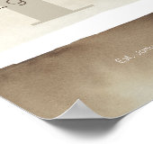 Neutral Modern Custom Last Name Wall Art Print  ポスター (角)