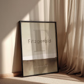 Neutral Modern Custom Last Name Wall Art Print  ポスター