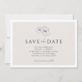Neutral | Modern Gold Floral Flat Save The Date  セーブザデート (正面)