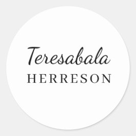 Neutral Modern Minimal Monogram Design ラウンドシール