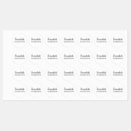 Neutral Modern Minimal Monogram Design ラベル