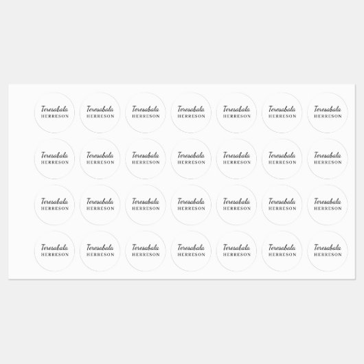 Neutral Modern Minimal Monogram Design ラベル (シート)