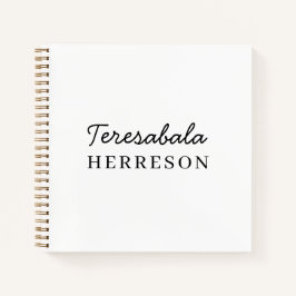 Neutral Modern Minimalist Monogram ノートブック