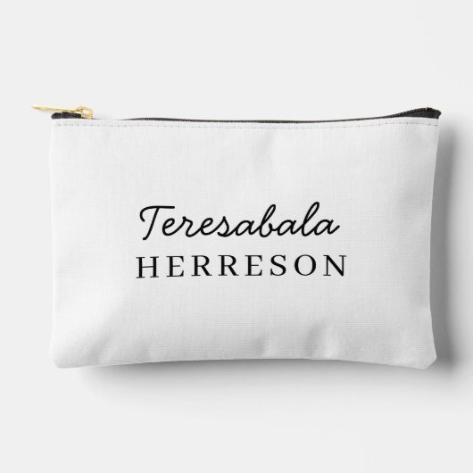 Neutral Modern Minimalist Stylish Monogram アクセサリーポーチ (正面)