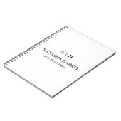 Neutral Monogram Business Initial Gift notebook ノートブック (左側)