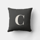 Neutral Monogram Dorm Pillow | Ivory & Gray クッション (裏面)
