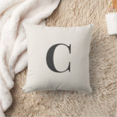 Neutral Monogram Dorm Pillow | Ivory & Gray クッション (ブランケット)