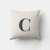 Neutral Monogram Dorm Pillow | Ivory & Gray クッション (裏面)