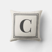 Neutral Monogram Dorm Pillow | Ivory & Gray クッション (裏面)