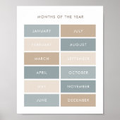 Neutral Months of the Year Classroomポスター ポスター (正面)