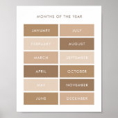 Neutral Months of the Year Classroomポスター ポスター (正面)
