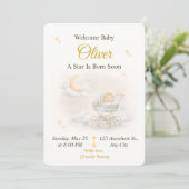 Neutral Moon Baby Shower Invitation Editable 招待状 (スタンド正面)