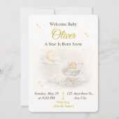 Neutral Moon Baby Shower Invitation Editable 招待状 (正面)