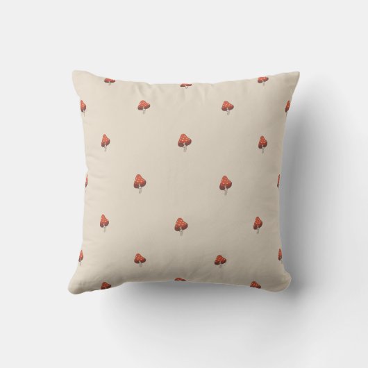 Neutral Mushroom Pattern Pillow クッション (裏面)