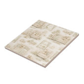 Neutral Nursery Teddy Bear Room Beige Pattern タイル (側面)