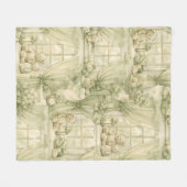 Neutral Nursery Teddy Bear Room Beige Pattern (2) フリースブランケット (正面(横))