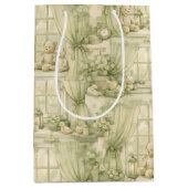 Neutral Nursery Teddy Bear Room Beige Pattern (2) ミディアムペーパーバッグ (正面)