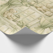 Neutral Nursery Teddy Bear Room Beige Pattern (2) ラッピングペーパー (角)