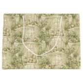 Neutral Nursery Teddy Bear Room Beige Pattern (2) ラージペーパーバッグ (正面)