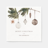 Neutral Ornaments Christmas Party スタンダードカクテルナプキン (正面)