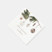 Neutral Ornaments Christmas Party スタンダードカクテルナプキン (角)