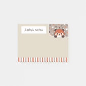 Neutral Palette Cute Red Panda Peekabo Your Notes ポストイット (正面)