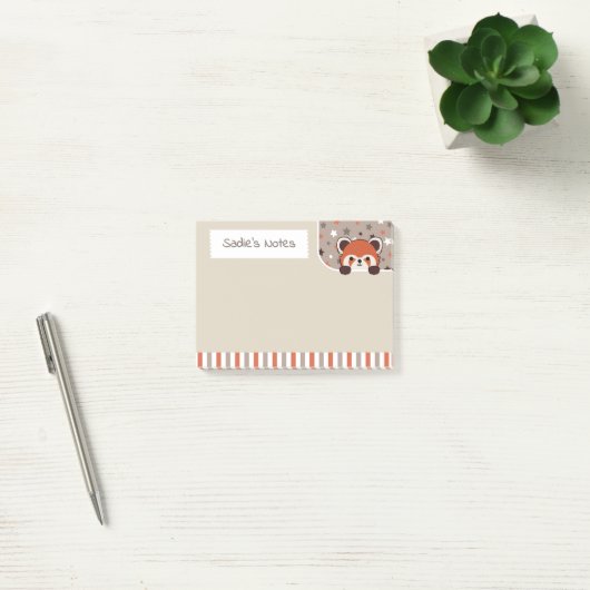 Neutral Palette Cute Red Panda Peekabo Your Notes ポストイット (オフィス)