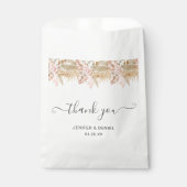 Neutral Palm and Pampas Flower Decor Wedding フェイバーバッグ (正面)