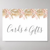 Neutral Palm and Pampas Flower Decor Wedding ポスター (正面)