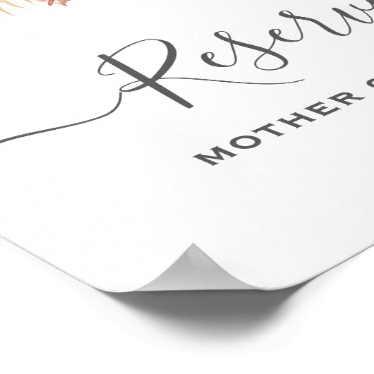 Neutral Palm and Pampas Flower Decor Wedding ポスター (角)