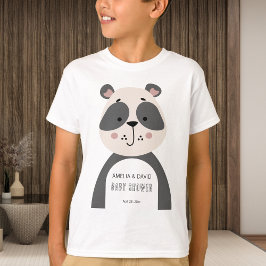 Neutral Panda Baby Shower Kids Outfit Tシャツ