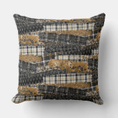Neutral Patchwork Plaid  クッション (正面)