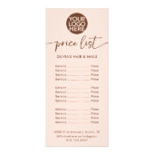 Neutral Peach and Brown Logo | Price List Services ラックカード (正面)