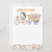 Neutral Photo Thank You - Hedgehog Baby Shour サンキューカード (裏面)