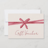 Neutral pink Ribbon On Beige gift certificate (正面)