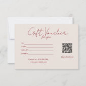Neutral pink Ribbon On Beige gift certificate (裏面)