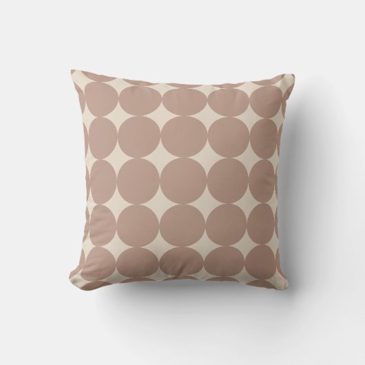 Neutral Polka Dot Throw Pillow クッション (正面)