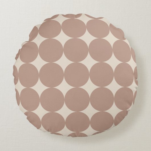Neutral Polka Dot Throw Pillow - Round ラウンドクッション (正面)