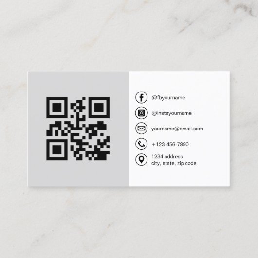 Neutral QR Code Social Media 名刺 (裏面)