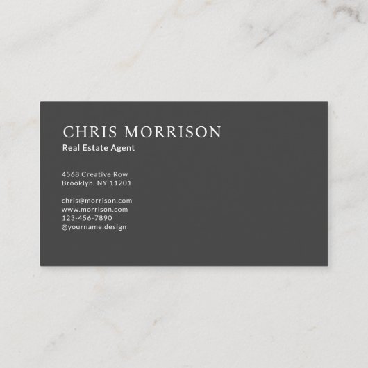 Neutral Real Estate Agent Photo Professional 名刺 (裏面)