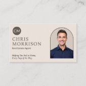 Neutral Real Estate Agent Photo Professional 名刺 (正面)