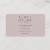 Neutral Rose Taupe Monogram Business Card 名刺 (裏面)