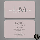Neutral Rose Taupe Monogram Business Card 名刺