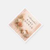 Neutral Rustic A Baby Is Brewing Baby Shower スタンダードカクテルナプキン (角)