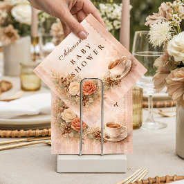 Neutral Rustic A Baby Is Brewing Baby Shower スタンダードカクテルナプキン