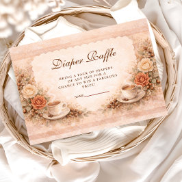 Neutral Rustic A Baby Is Brewing Diapper Raffle エンクロージャーカード