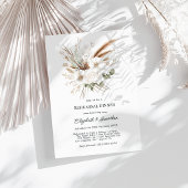 Neutral Rustic Boho Pampas Grass Rehearsal Dinner 招待状