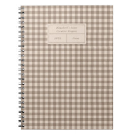 Neutral Rustic Gingham Small Business ノートブック