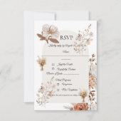 Neutral Rustic Wedding Response Card 出欠カード (正面)
